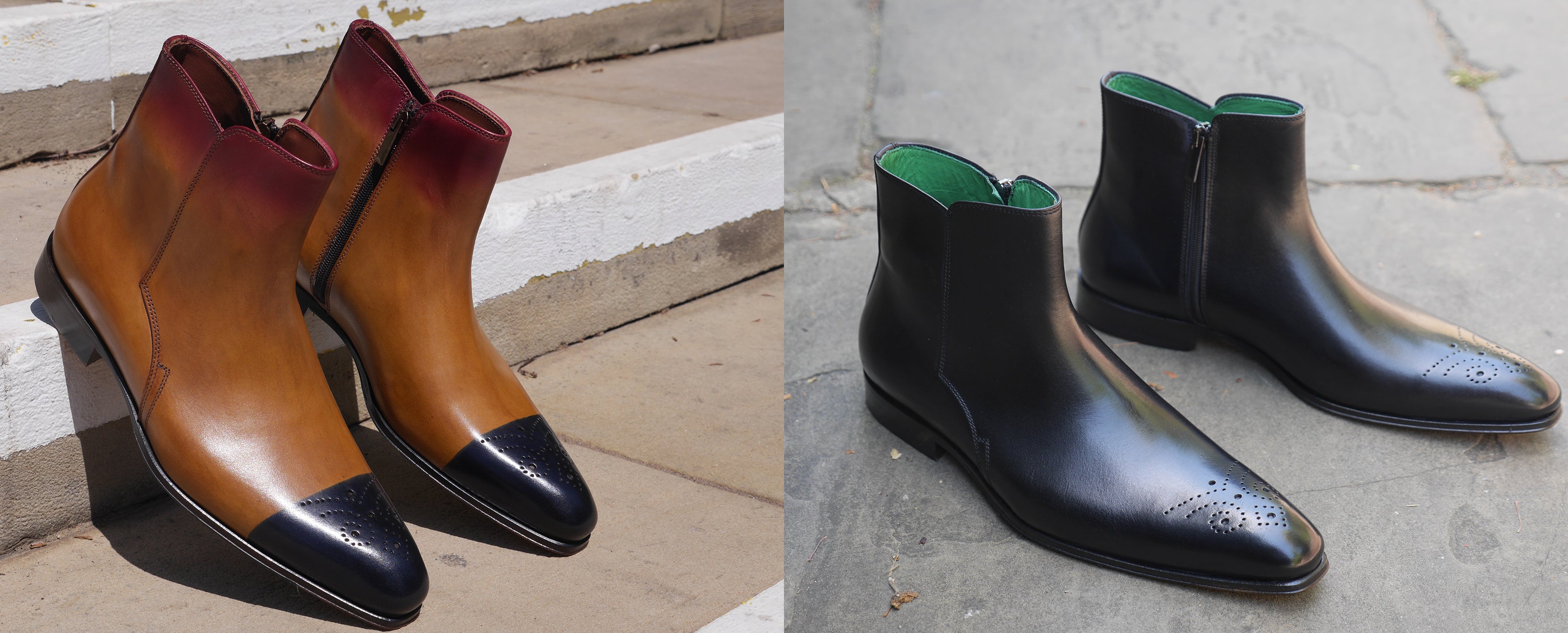 mens zipped ankle boots