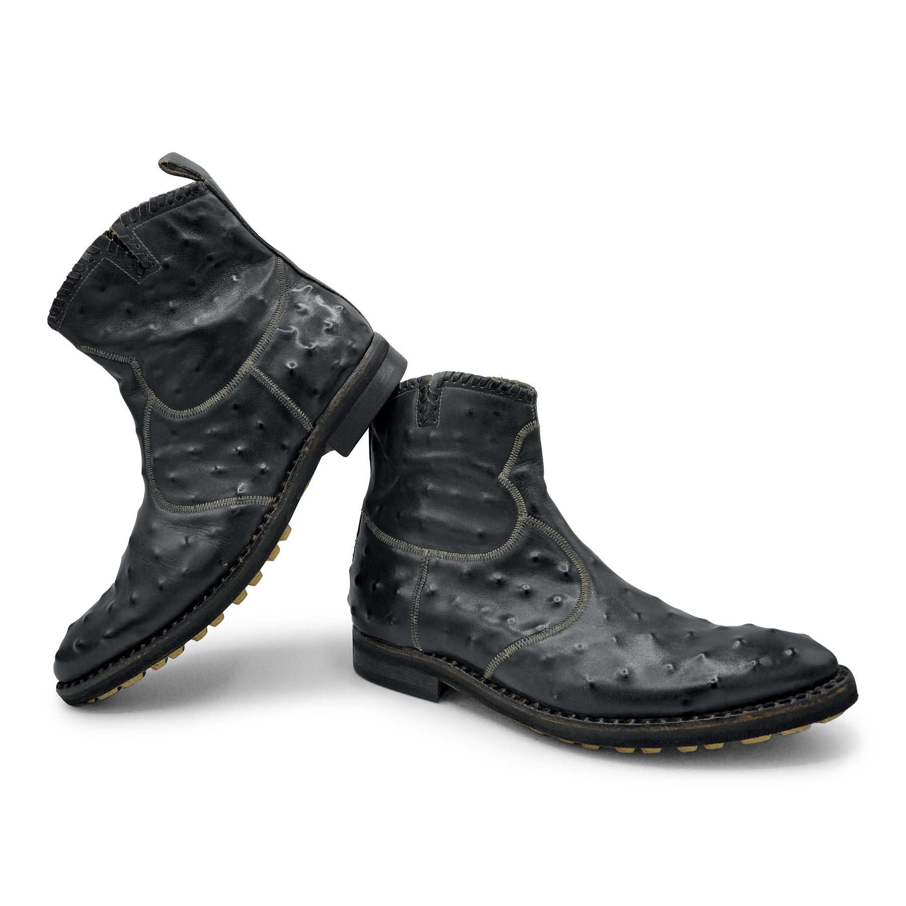 NOAHC - Black Embossed Ankle Boot