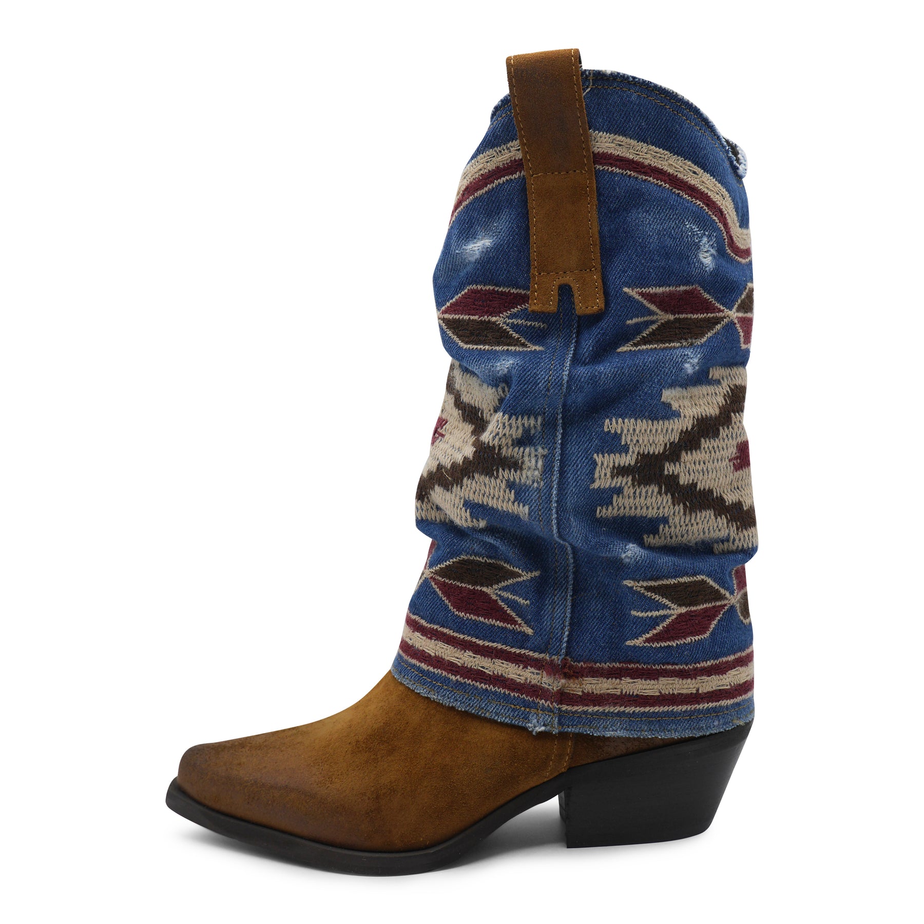 IZEL - Tan/Denim Jeans Aztec Boot