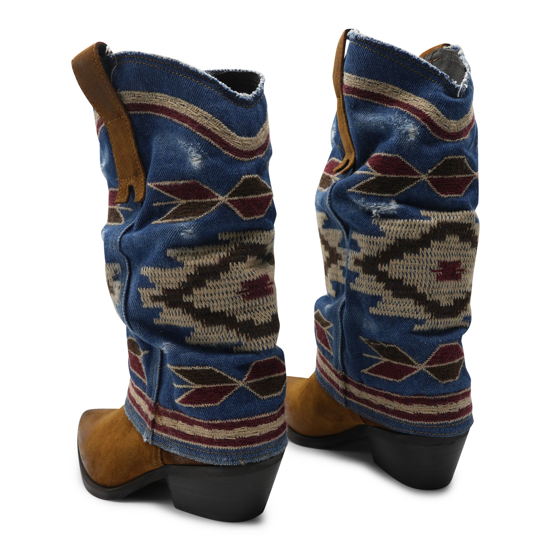 IZEL - Tan/Denim Jeans Aztec Boot