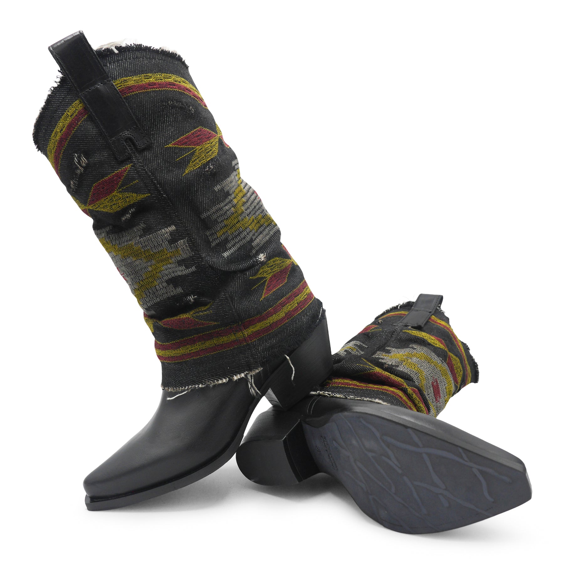 IZEL - Black /Denim Jeans Aztec Boot