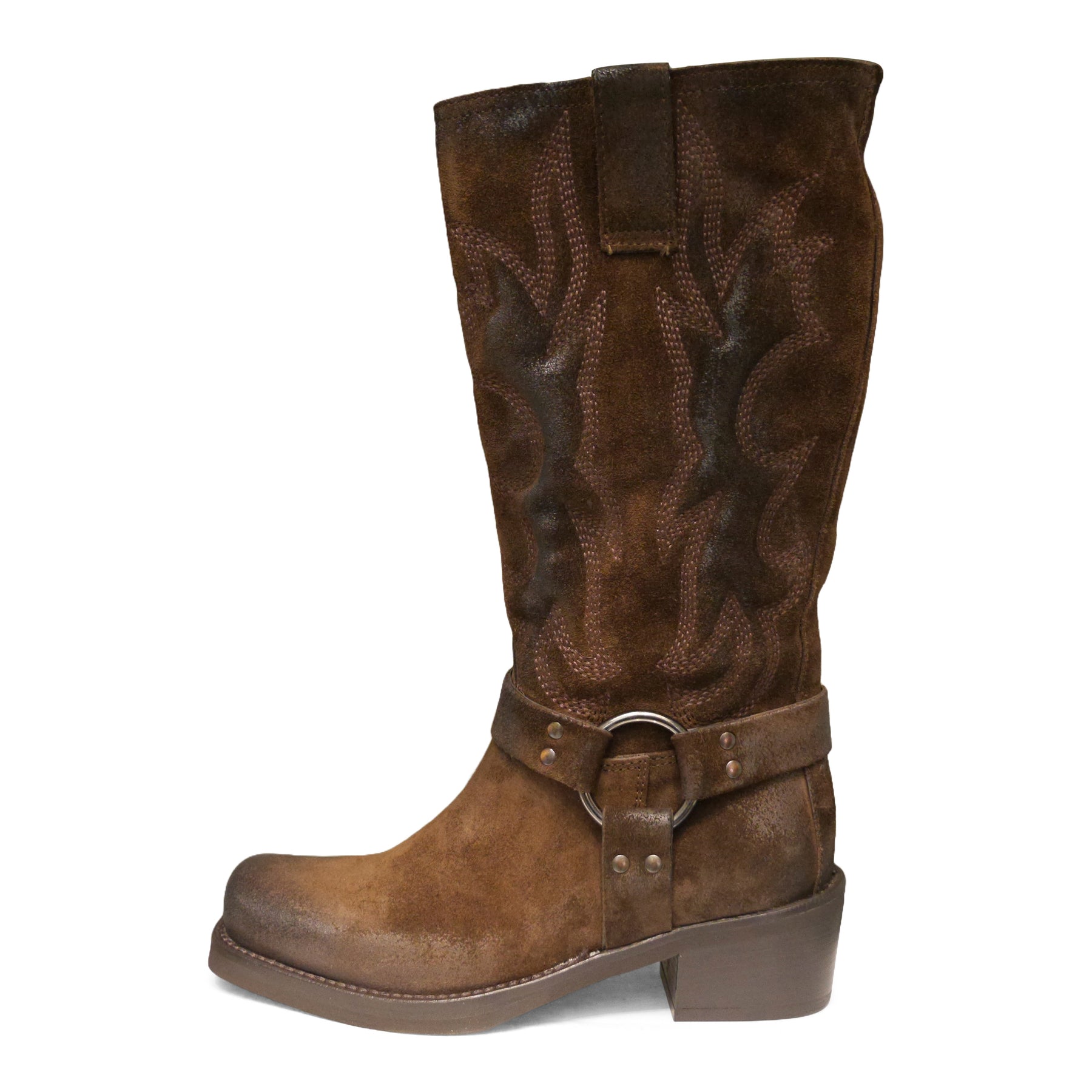 PX842 - Oily Suede Chocolate Brown Biker