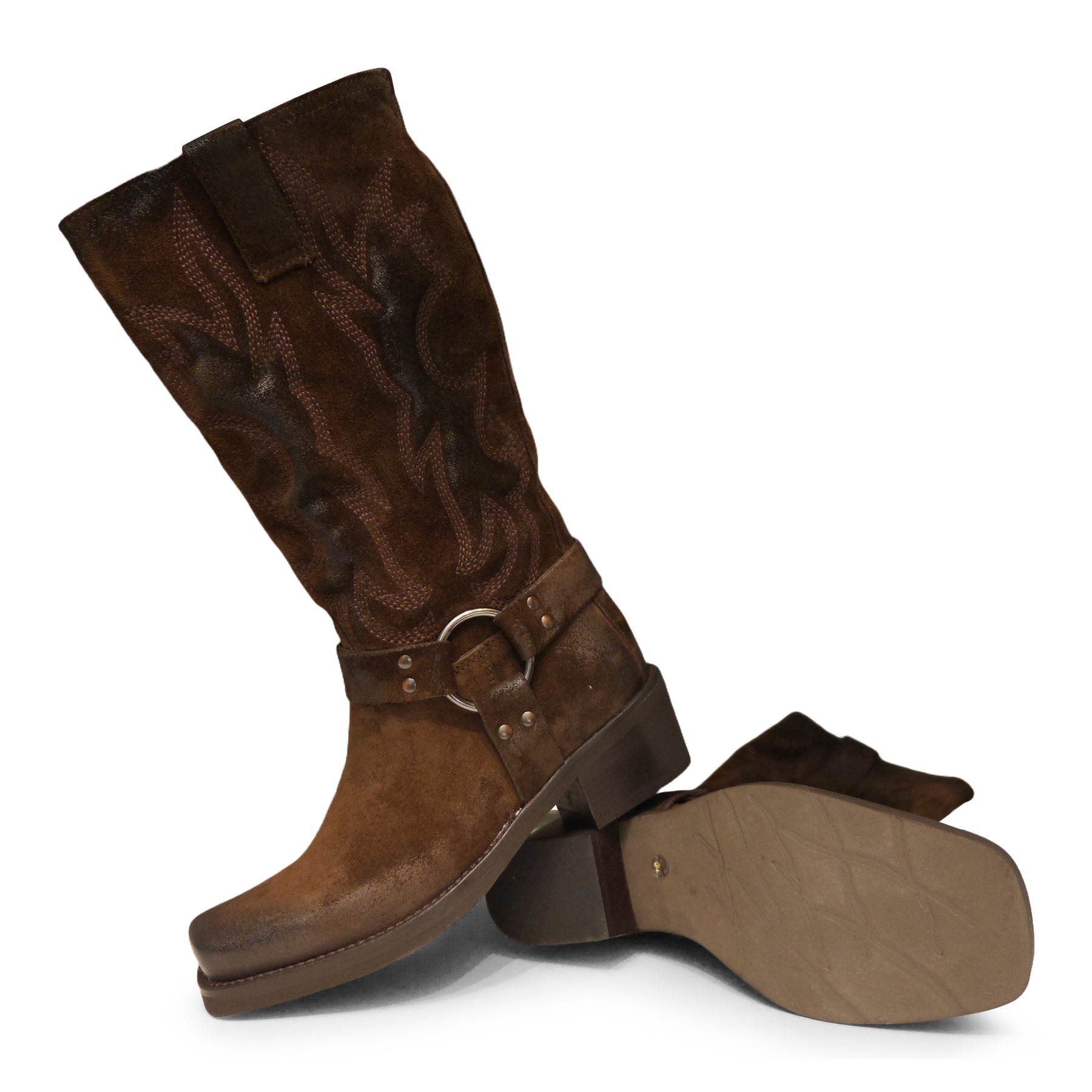 PX842 - Oily Suede Chocolate Brown Biker