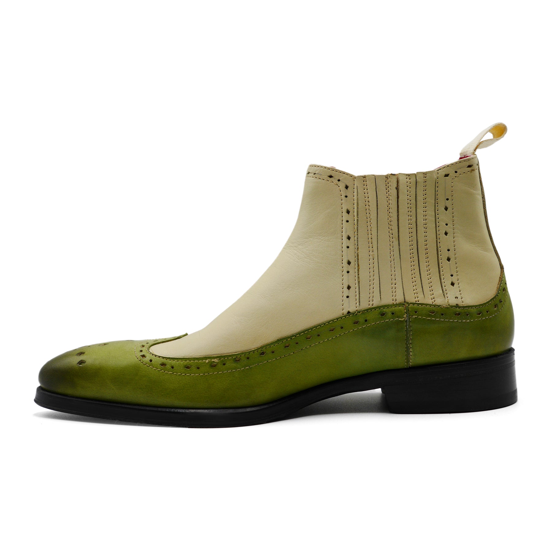 1365 - Green/ Beige Chelsea Brogue