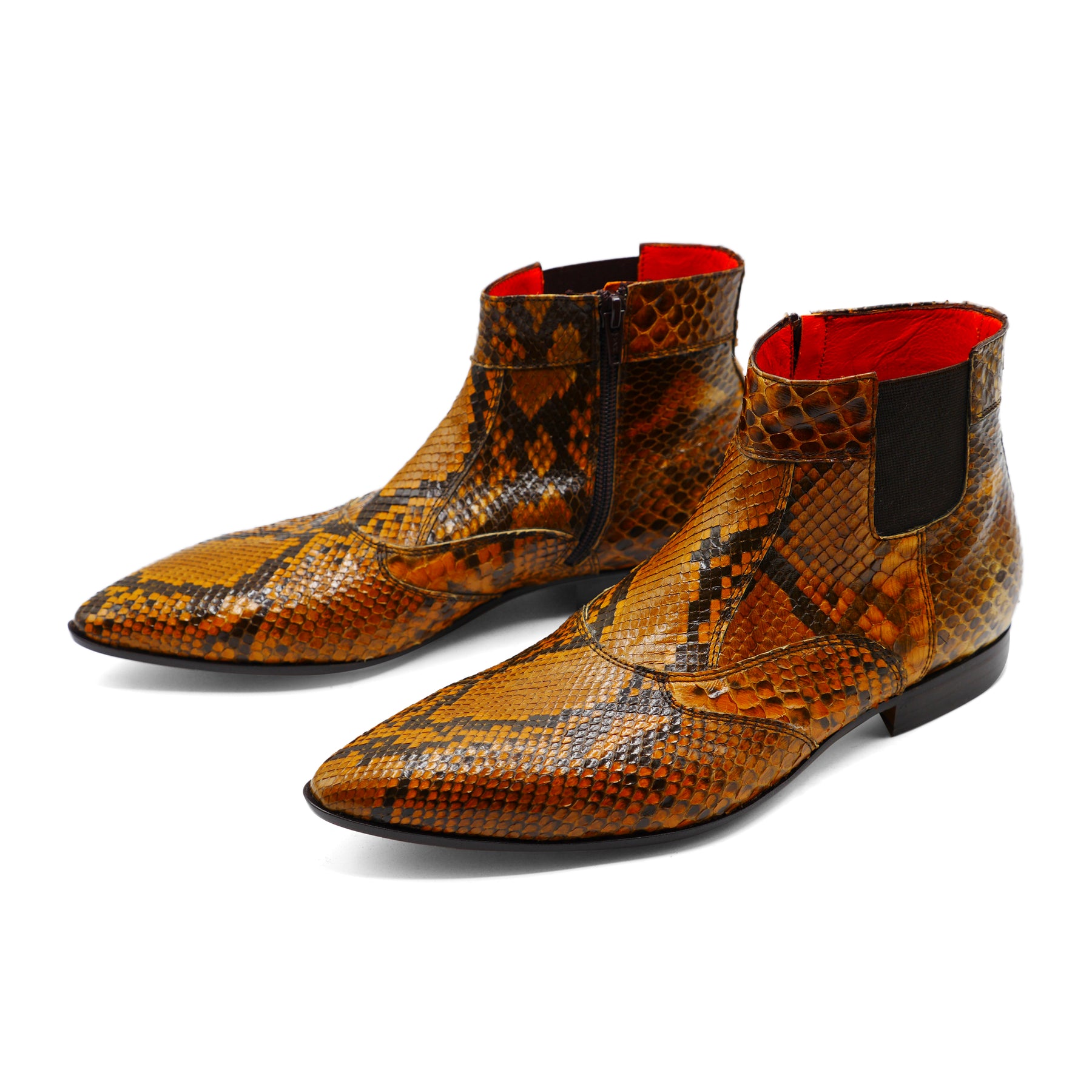 R86713 - Caramel Python Ankle Boot