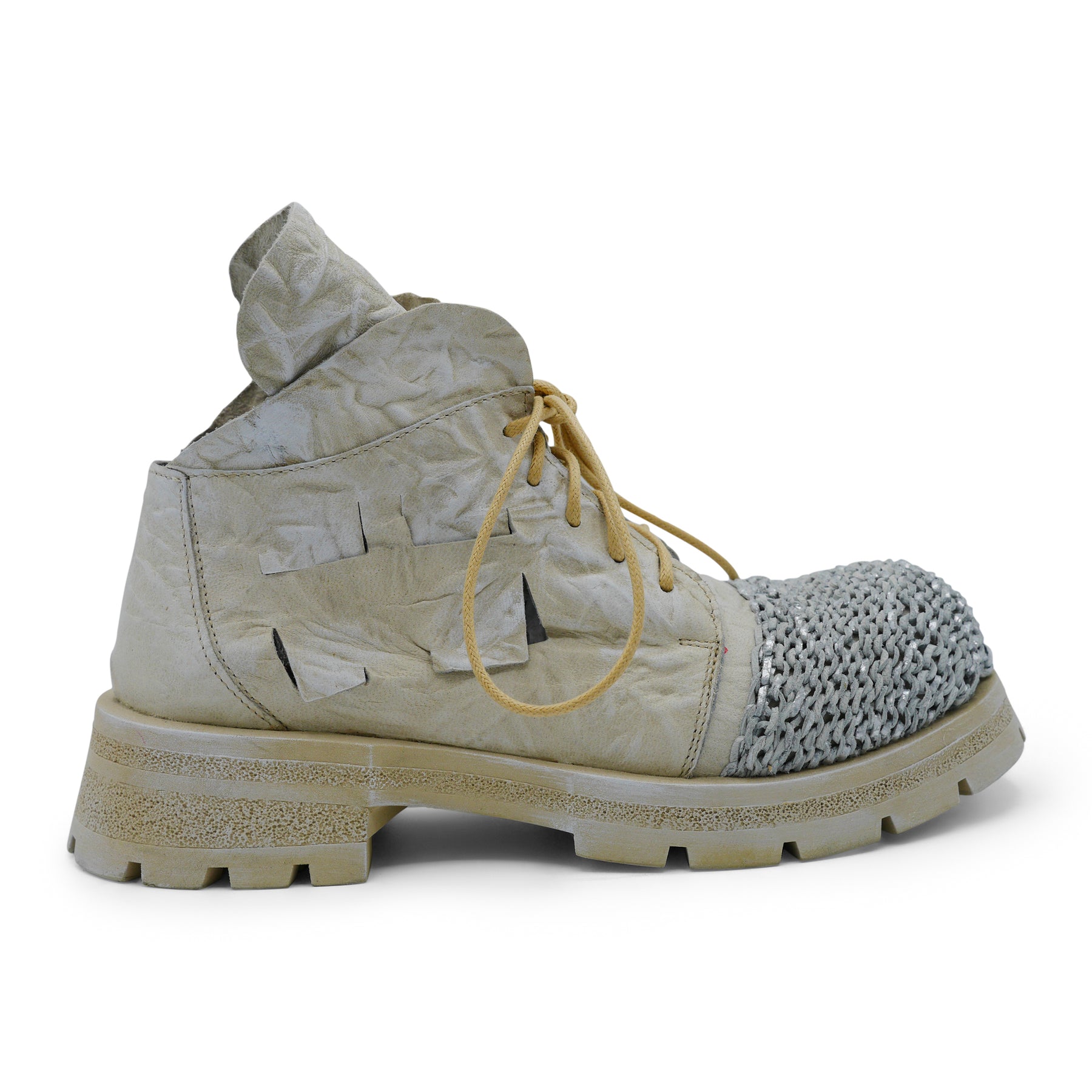 Rick Bej - Beige Rose Knitted Toe Ankle Boot