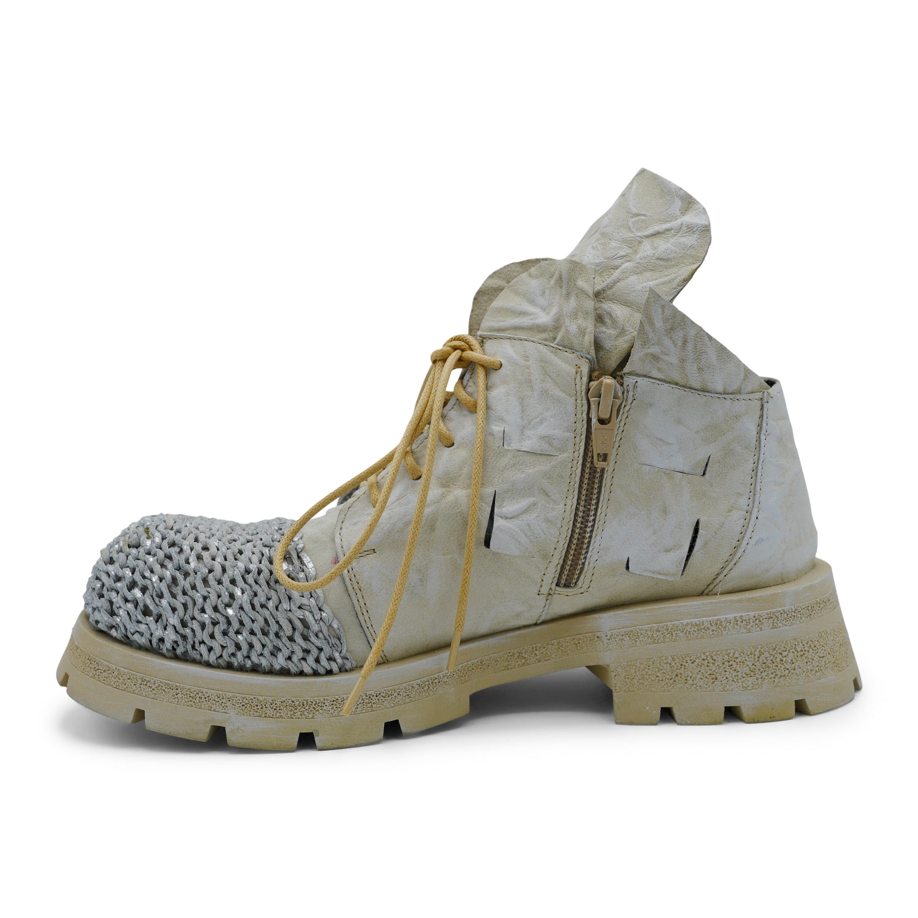 Rick Bej - Beige Rose Knitted Toe Ankle Boot