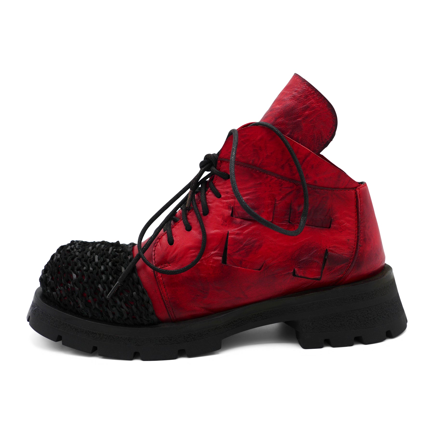 Rick Rosu - Red Knitted Toe Ankle Boot