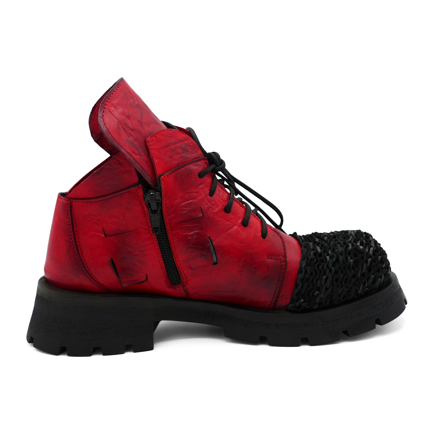 Rick Rosu - Red Knitted Toe Ankle Boot