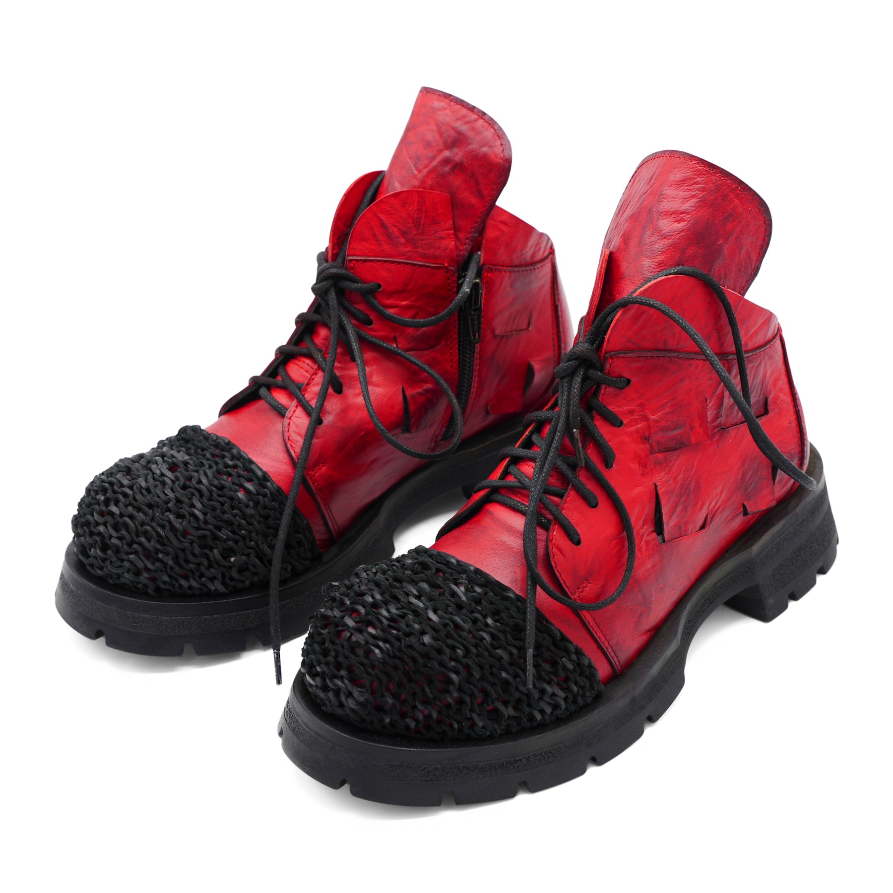 Rick Rosu - Red Knitted Toe Ankle Boot