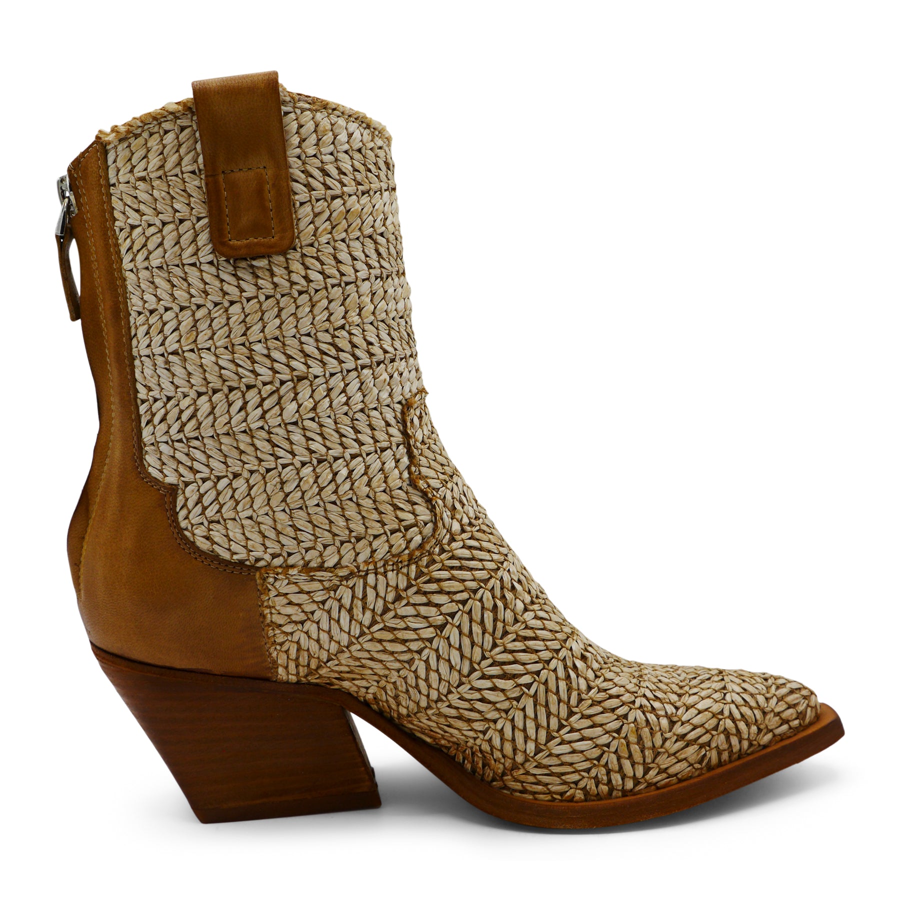 M702M23 - Beige Hessian Ankle Boot