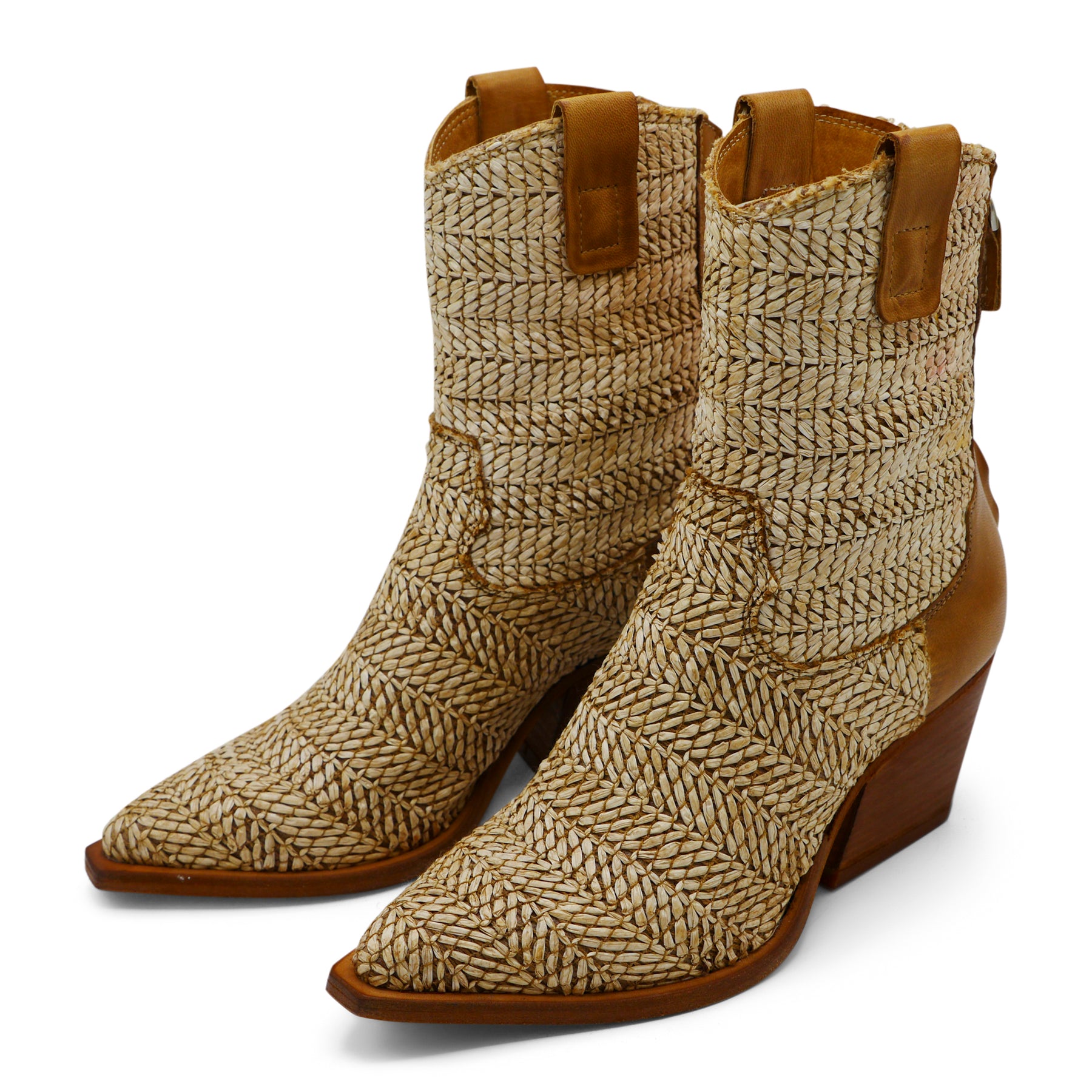 M702M23 - Beige Hessian Ankle Boot
