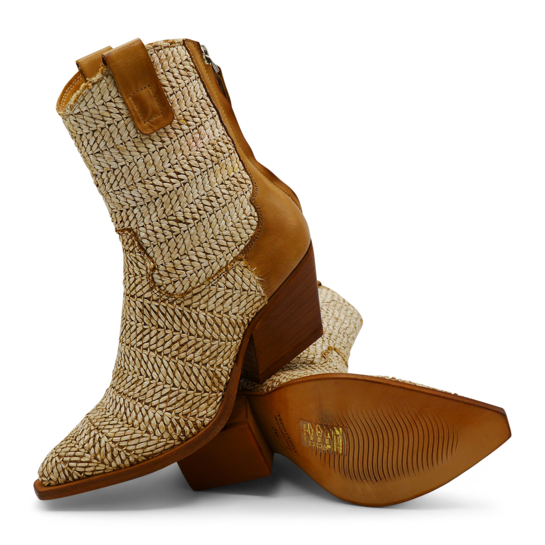 M702M23 - Beige Hessian Ankle Boot