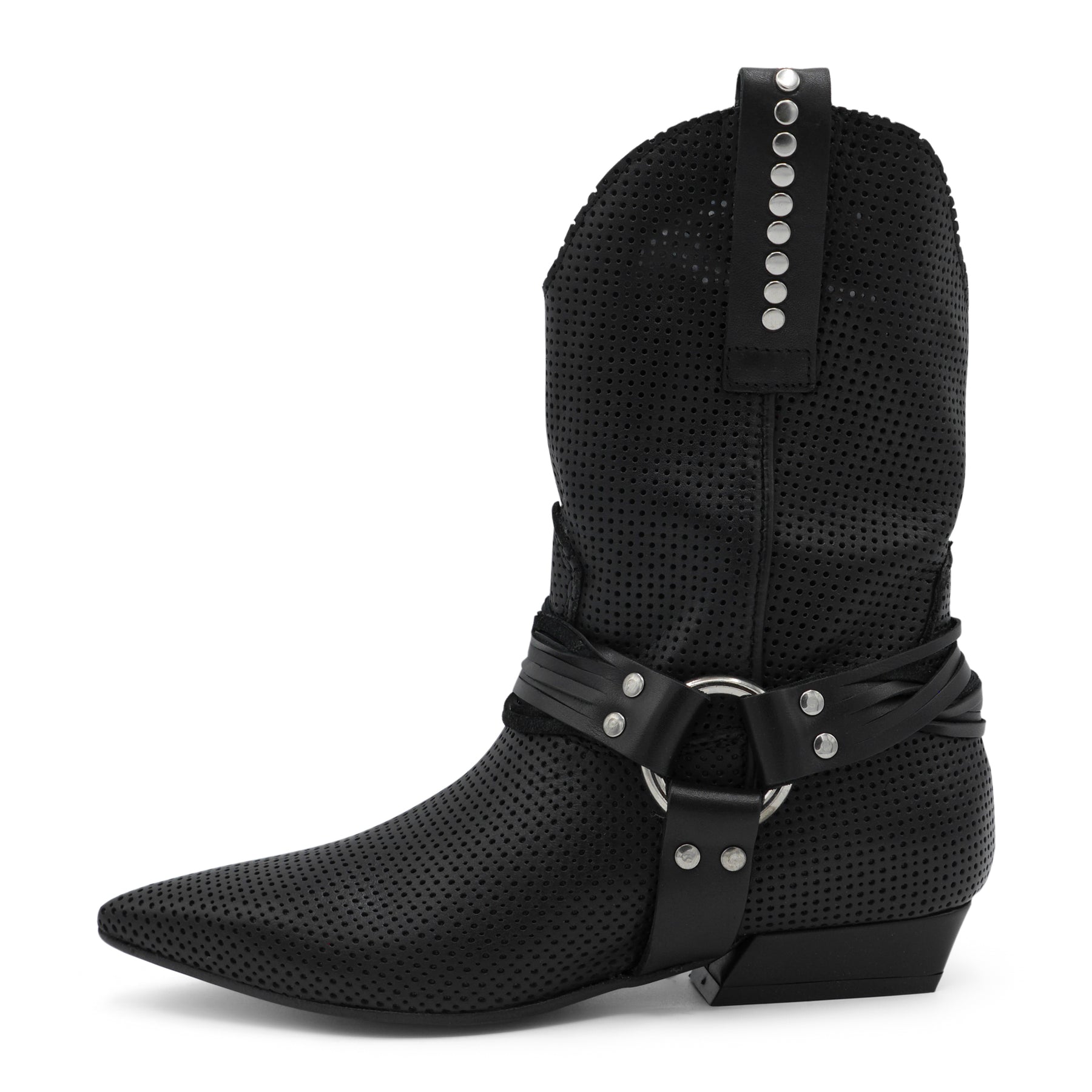 M6726M4 - Perforated leather Ankle Western Harness Boot
