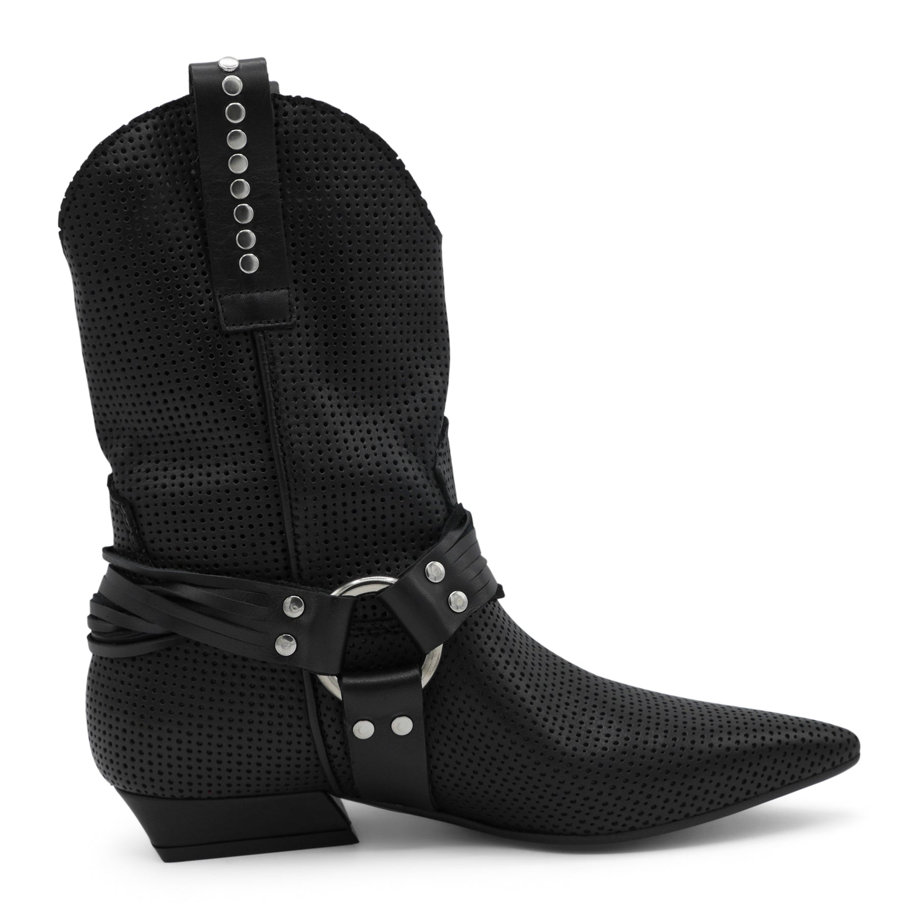 M6726M4 - Perforated leather Ankle Western Harness Boot