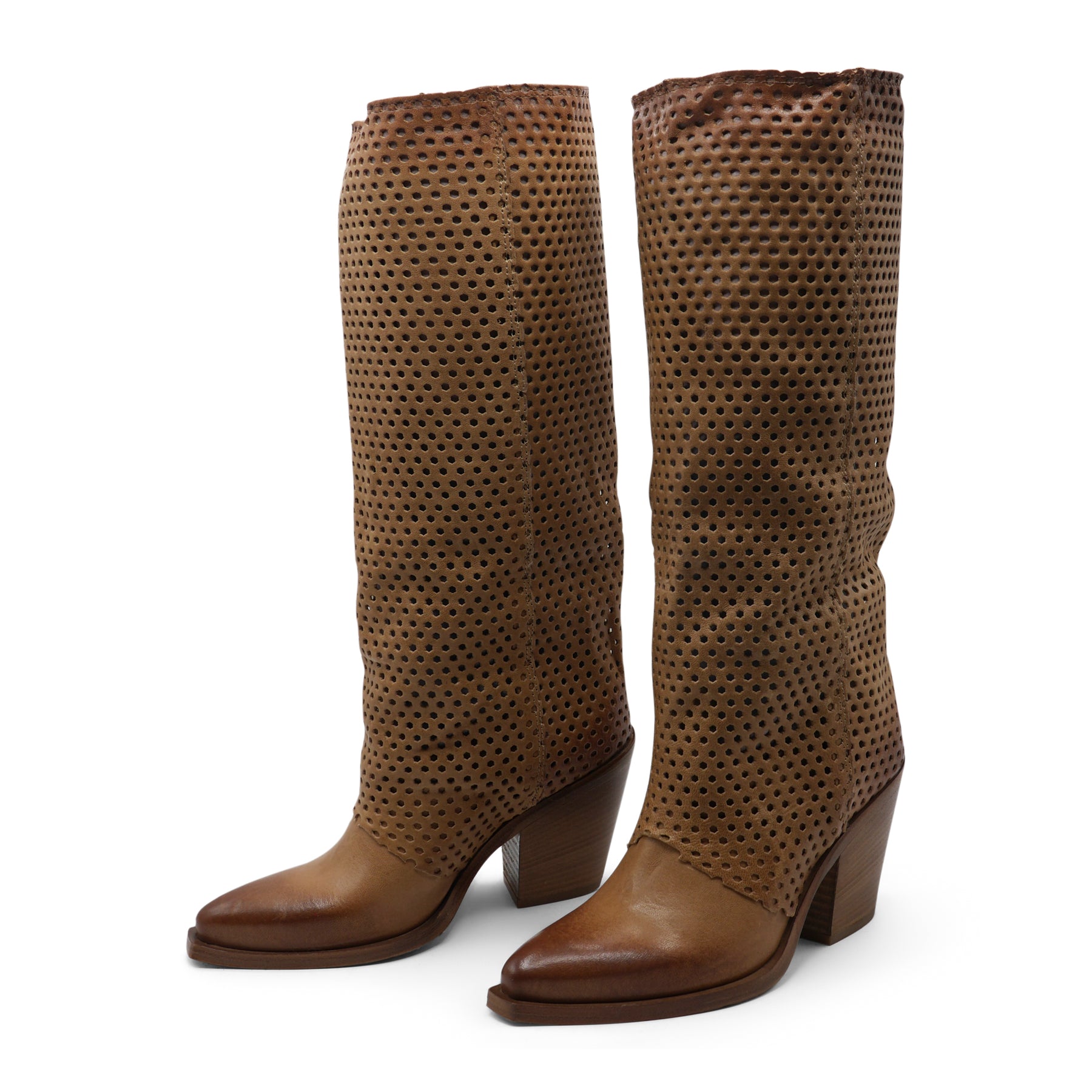 XD2009 - Light Taupe Knee High Perforated