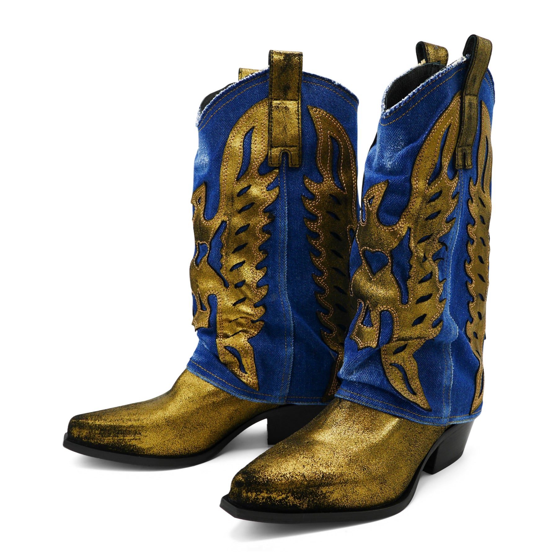 IZEL679 - Metallic Gold Eagle Jean