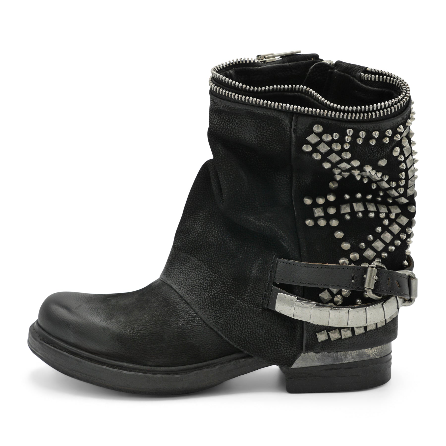 AS98 REBEL UNION - Black Studded Biker