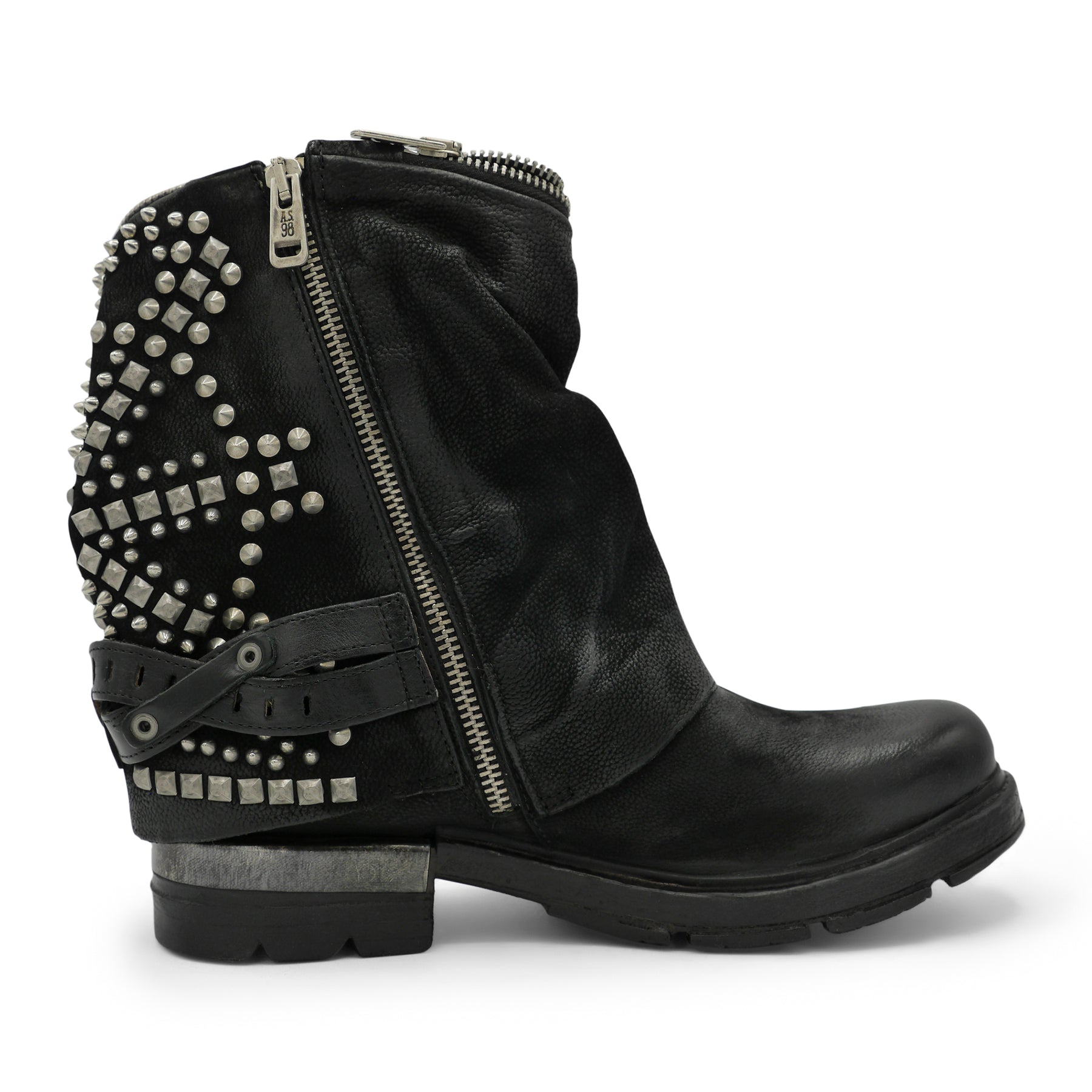 AS98 REBEL UNION - Black Studded Biker