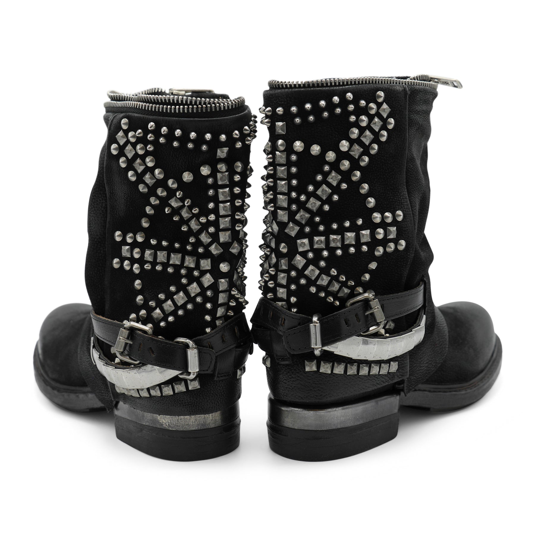 AS98 REBEL UNION - Black Studded Biker