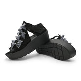Aspen  - Black/ Silver Stegosaurus Sandal