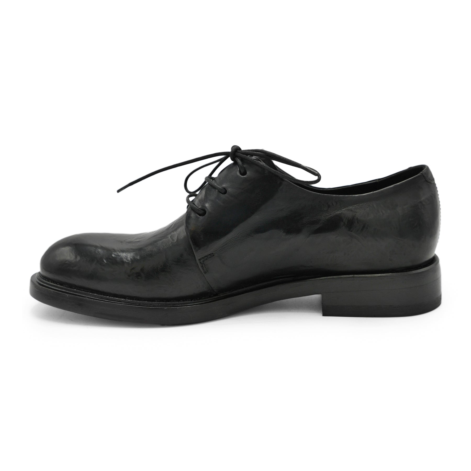 2167- Black Burnish Lace Up Shoe