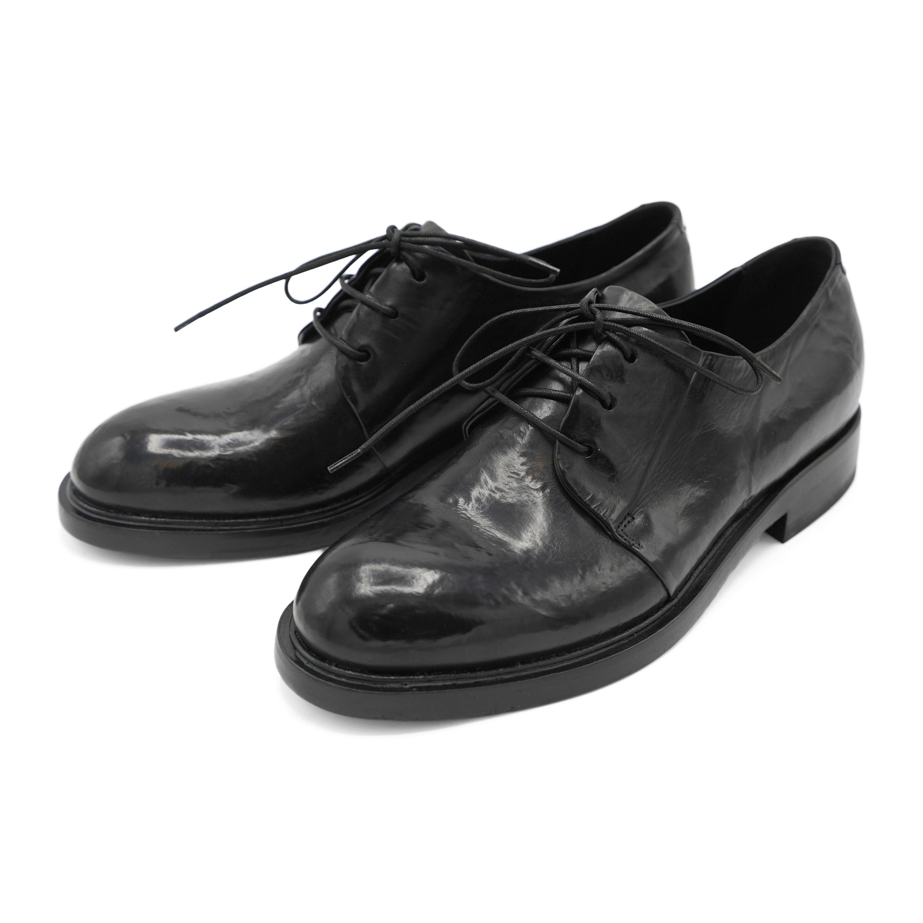 2167- Black Burnish Lace Up Shoe
