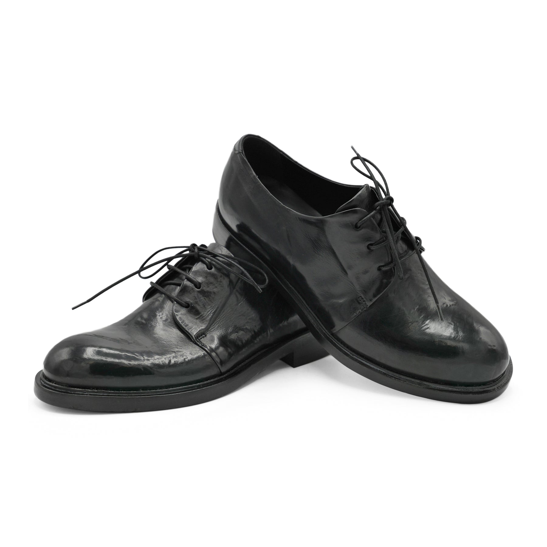 2167- Black Burnish Lace Up Shoe