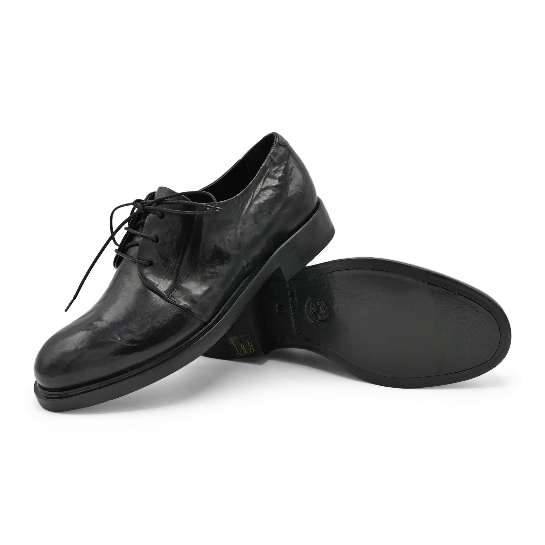 2167- Black Burnish Lace Up Shoe