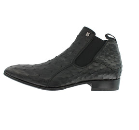 RU6801 - Black Ostrich Chelsea Boot