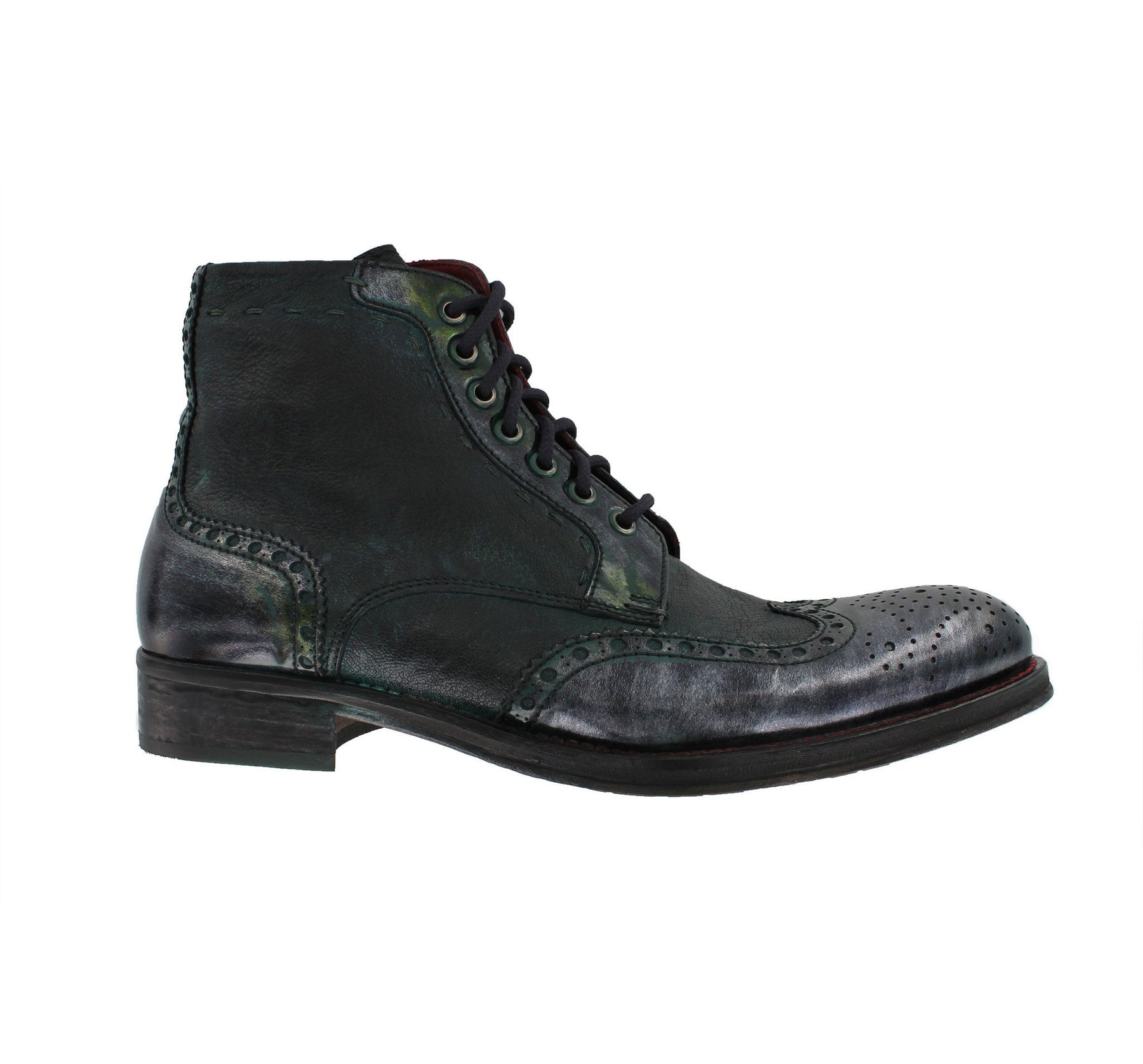 6320 - Green Blue With Metallic leather Toe Cap