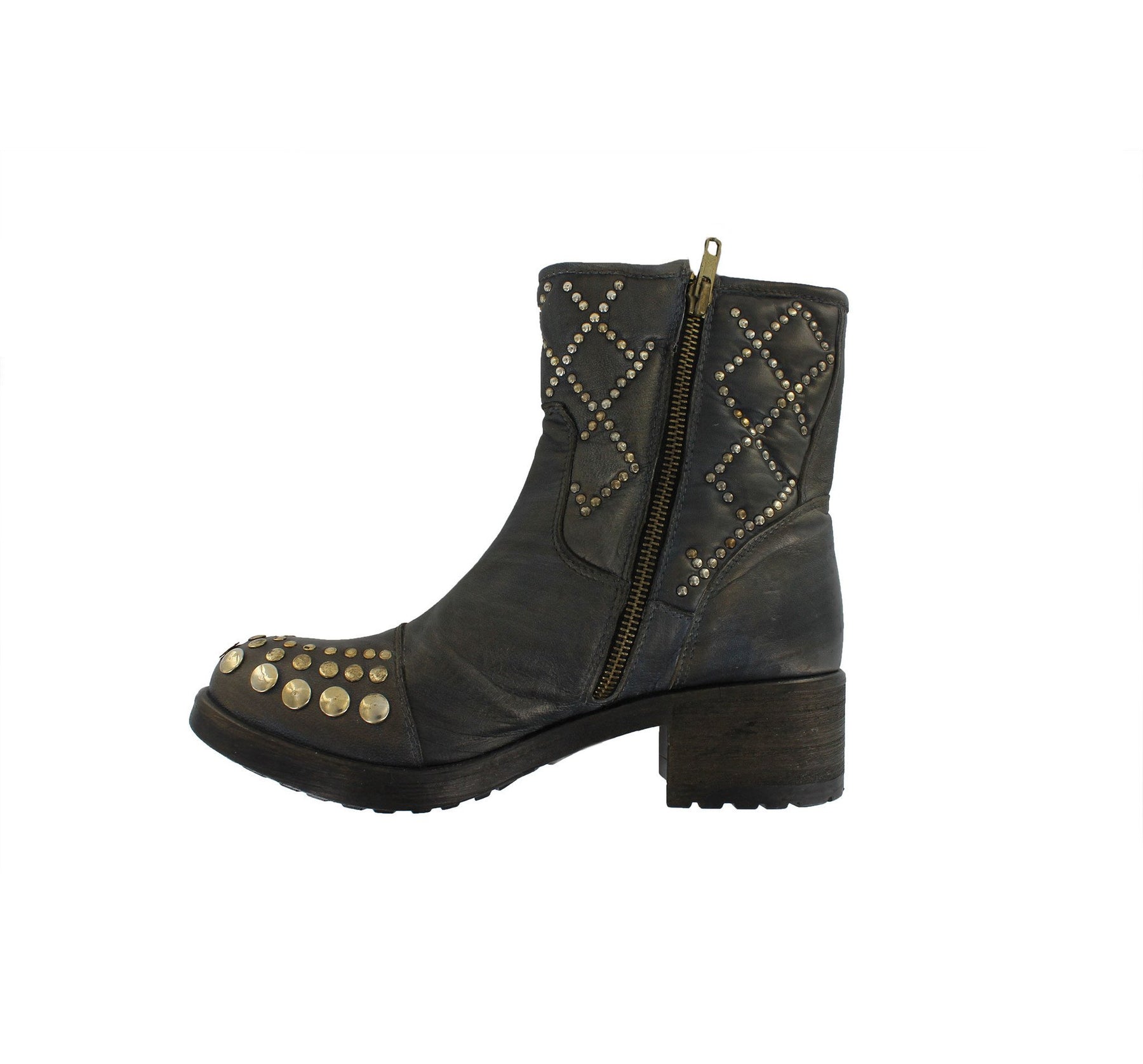 DEMYC - Metallic Grey Quilted Boot