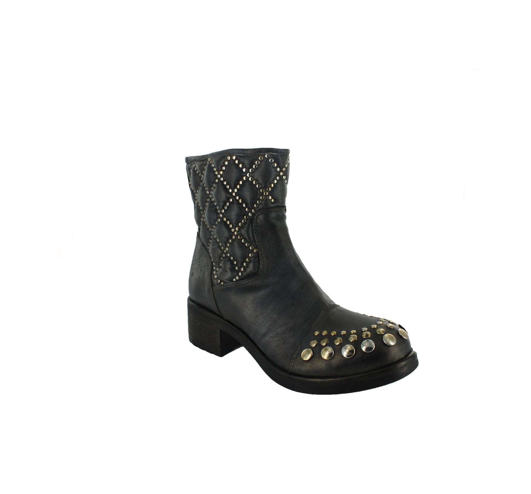 DEMYC - Metallic Grey Quilted Boot