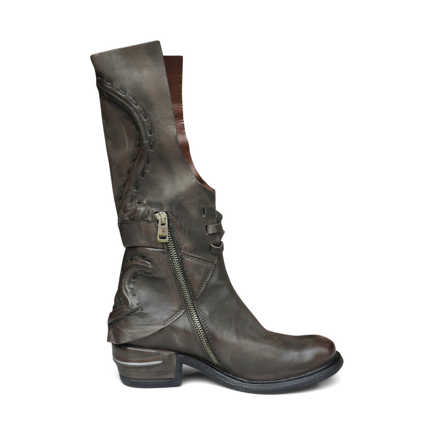 S12322 - Smoke Lace Cut Out Boot