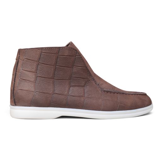 1020 - Brown Nubuck Moc Croc