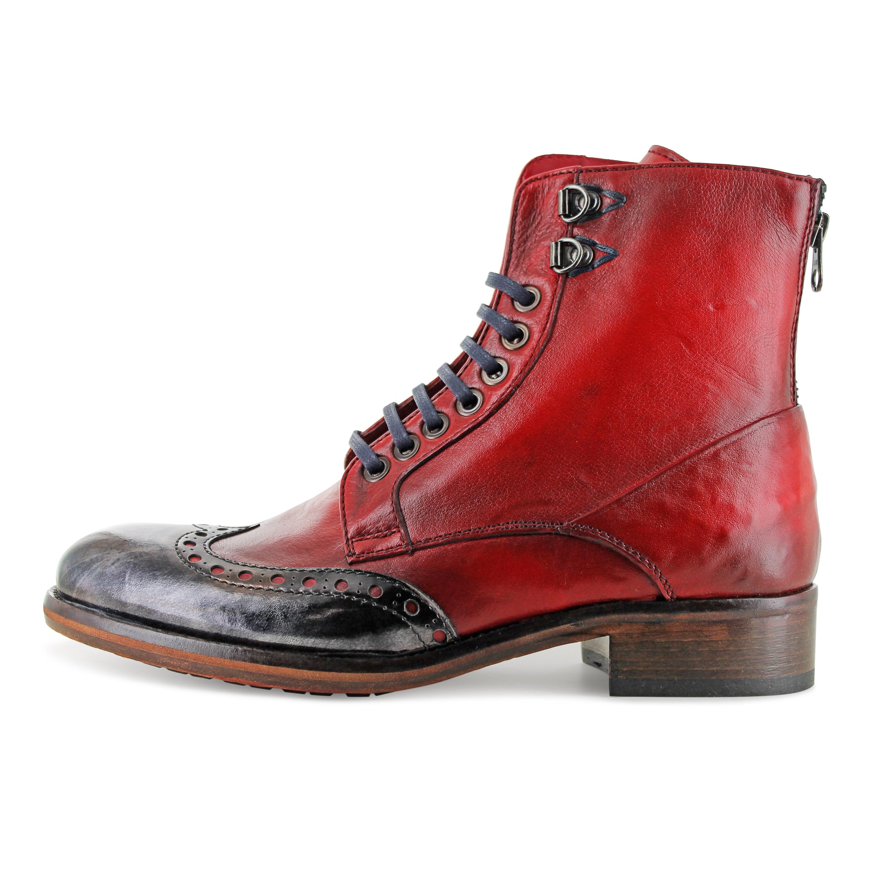 6309 - Hand Finished Red Ankle Boot