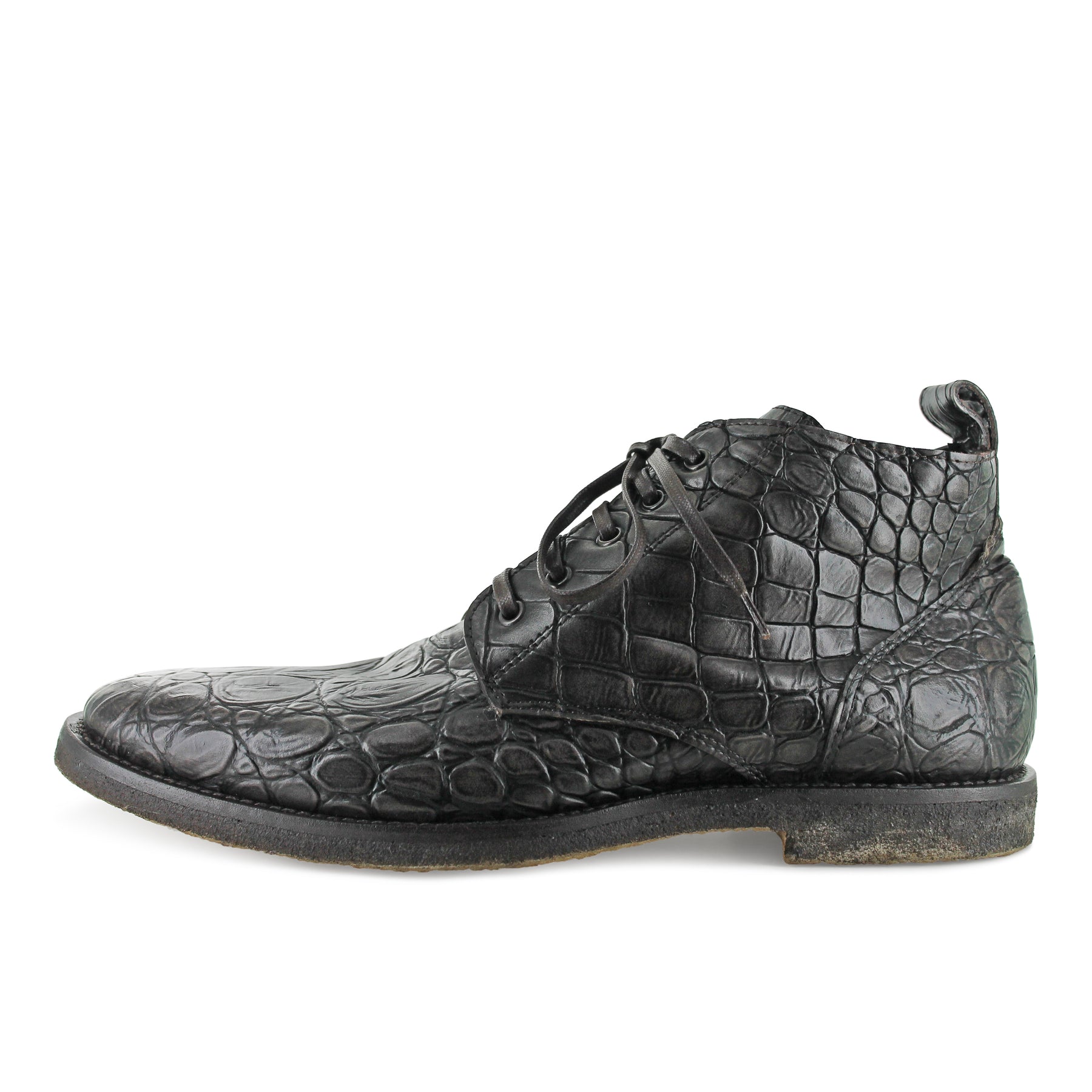 R3035 - Brown Moc Croc Lace Up