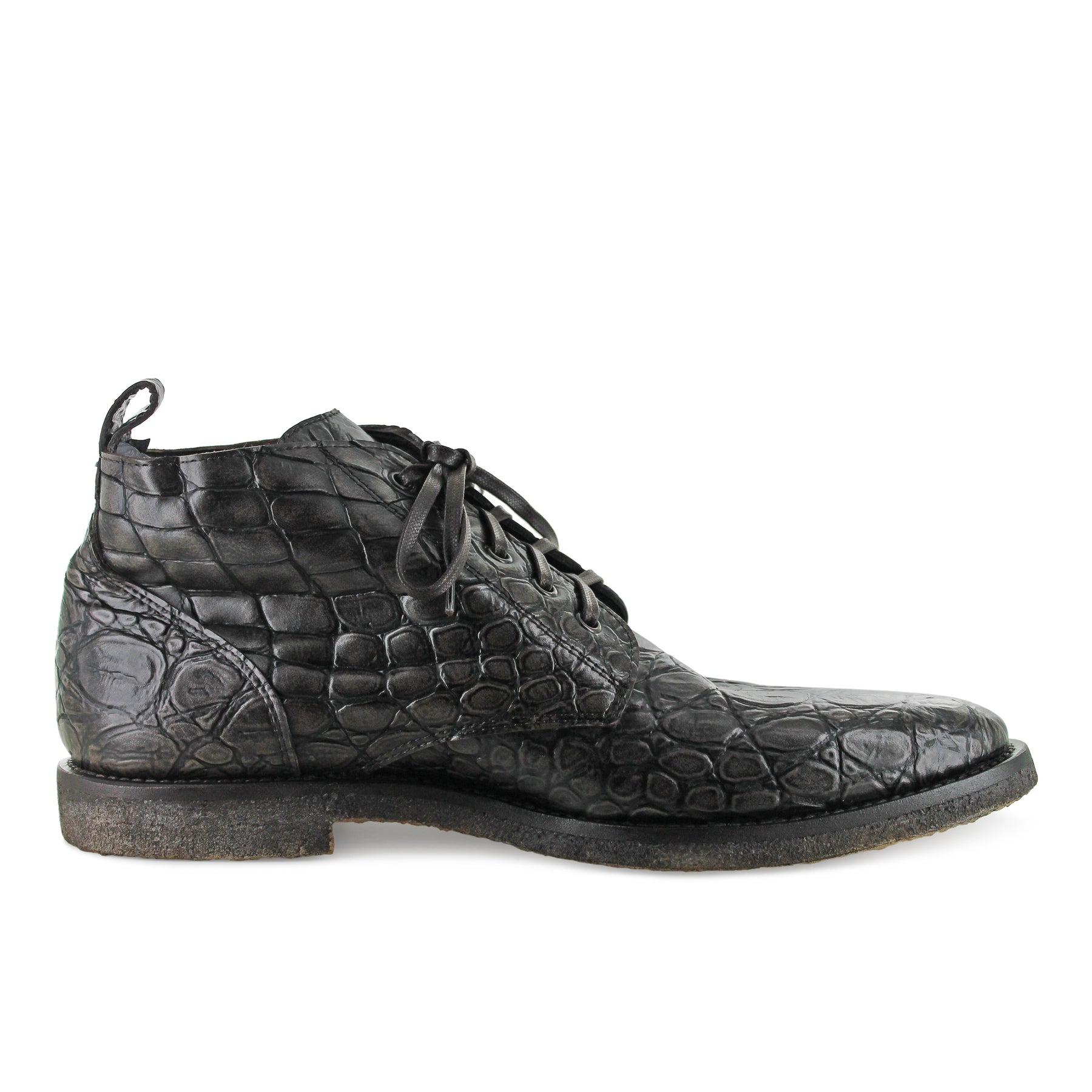 R3035 - Brown Moc Croc Lace Up