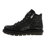 S8619 - Black Leather Moc Croc