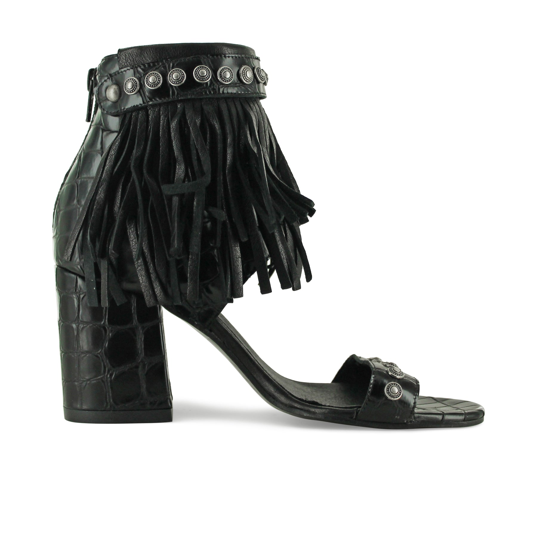 FK567A4 - Black Moc Croc Fringe