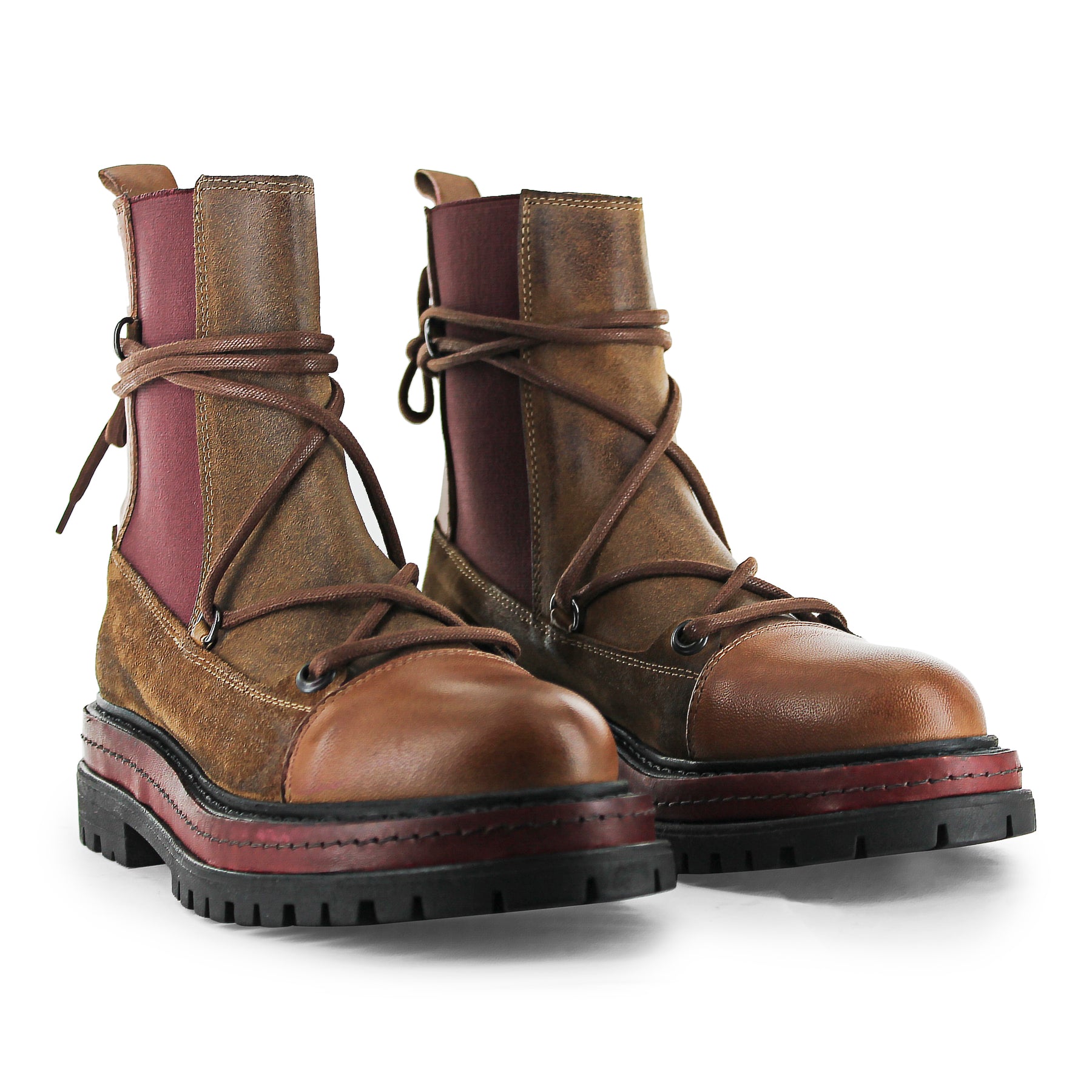 BRIST02 - Brown/Burgundy Chelsea Boot