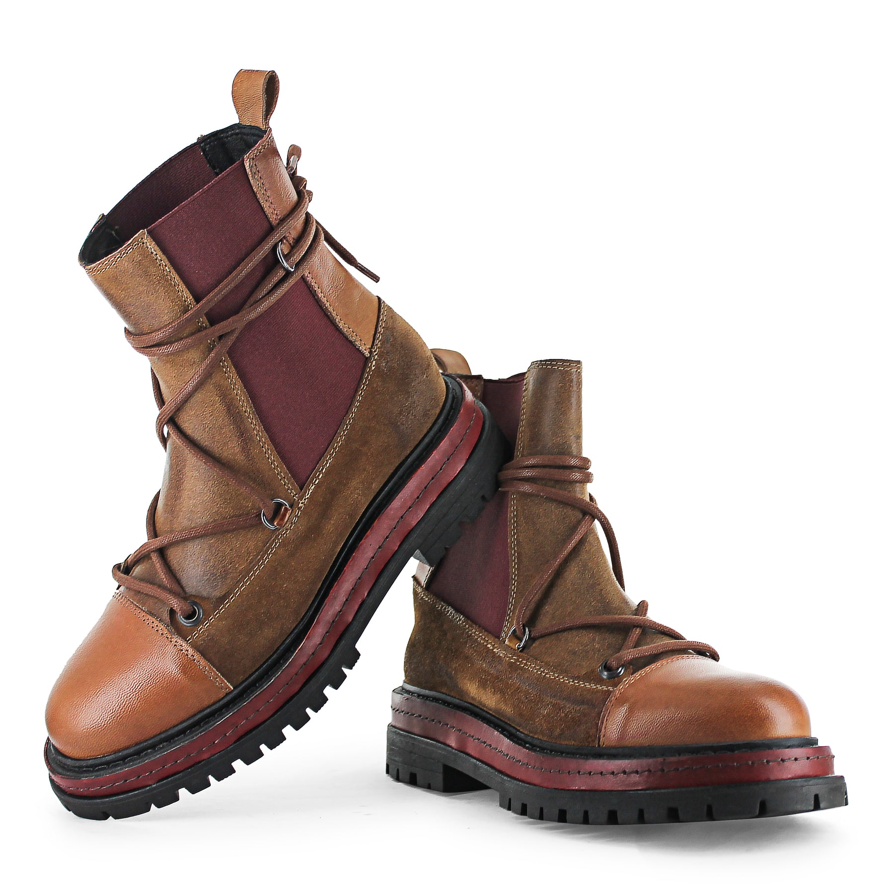 BRIST02 - Brown/Burgundy Chelsea Boot