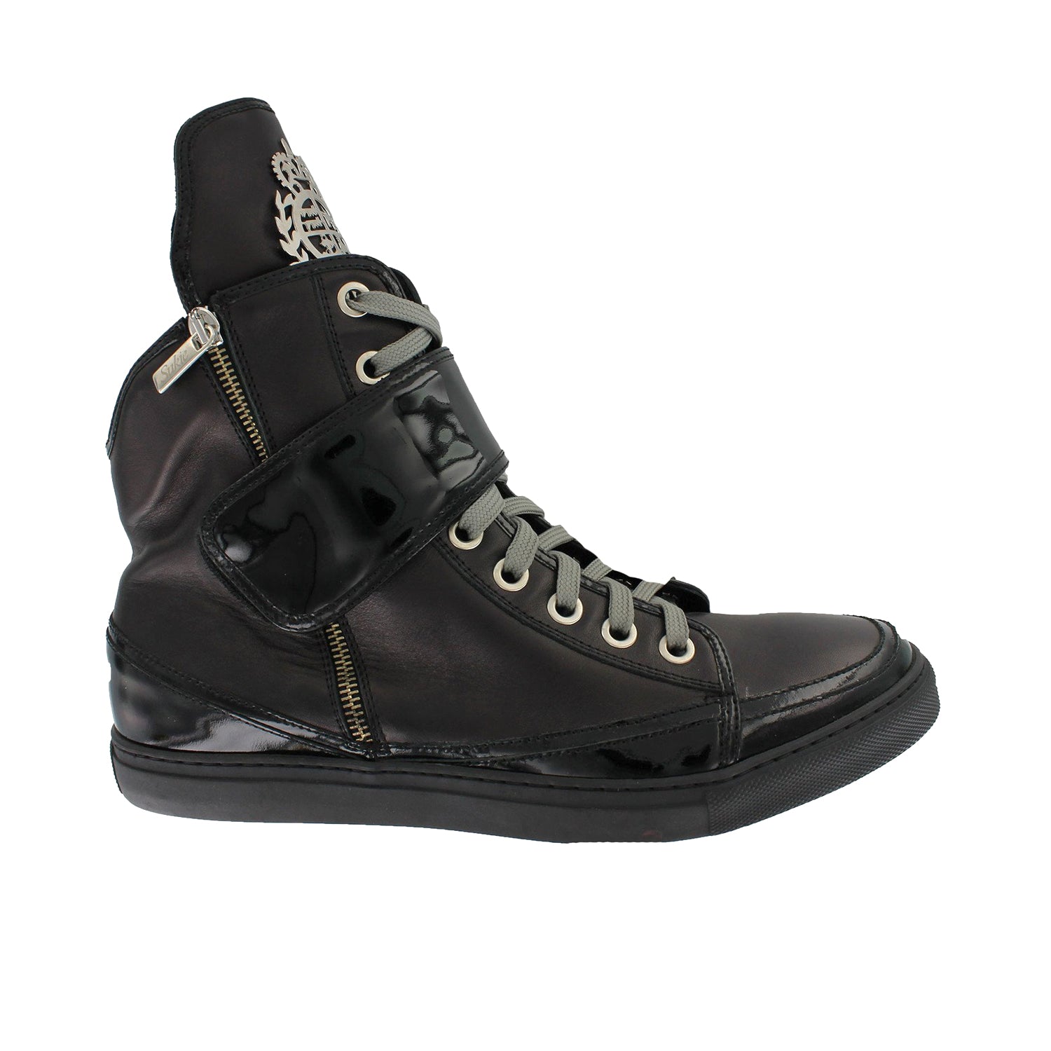 P320 - Black Kangaroo Leather Hi-Top With Sukies Crest