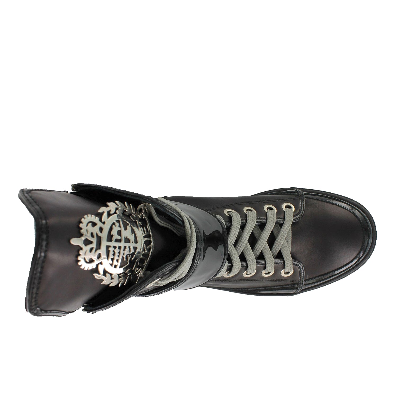 P320 - Black Kangaroo Leather Hi-Top With Sukies Crest