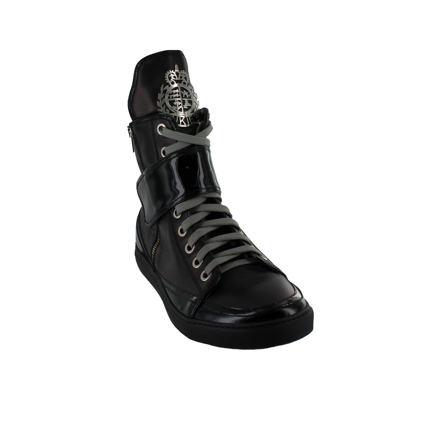 P320 - Black Kangaroo Leather Hi-Top With Sukies Crest