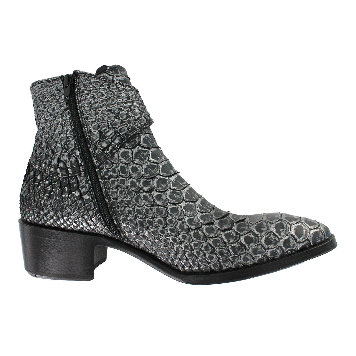 Tabias - Argento Python Ankle Strap Boot