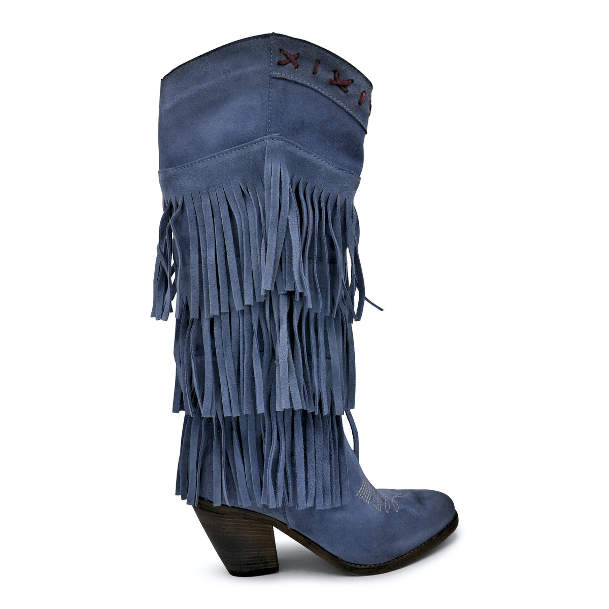 FLOR12 -Jeans Blue Layered Fringe