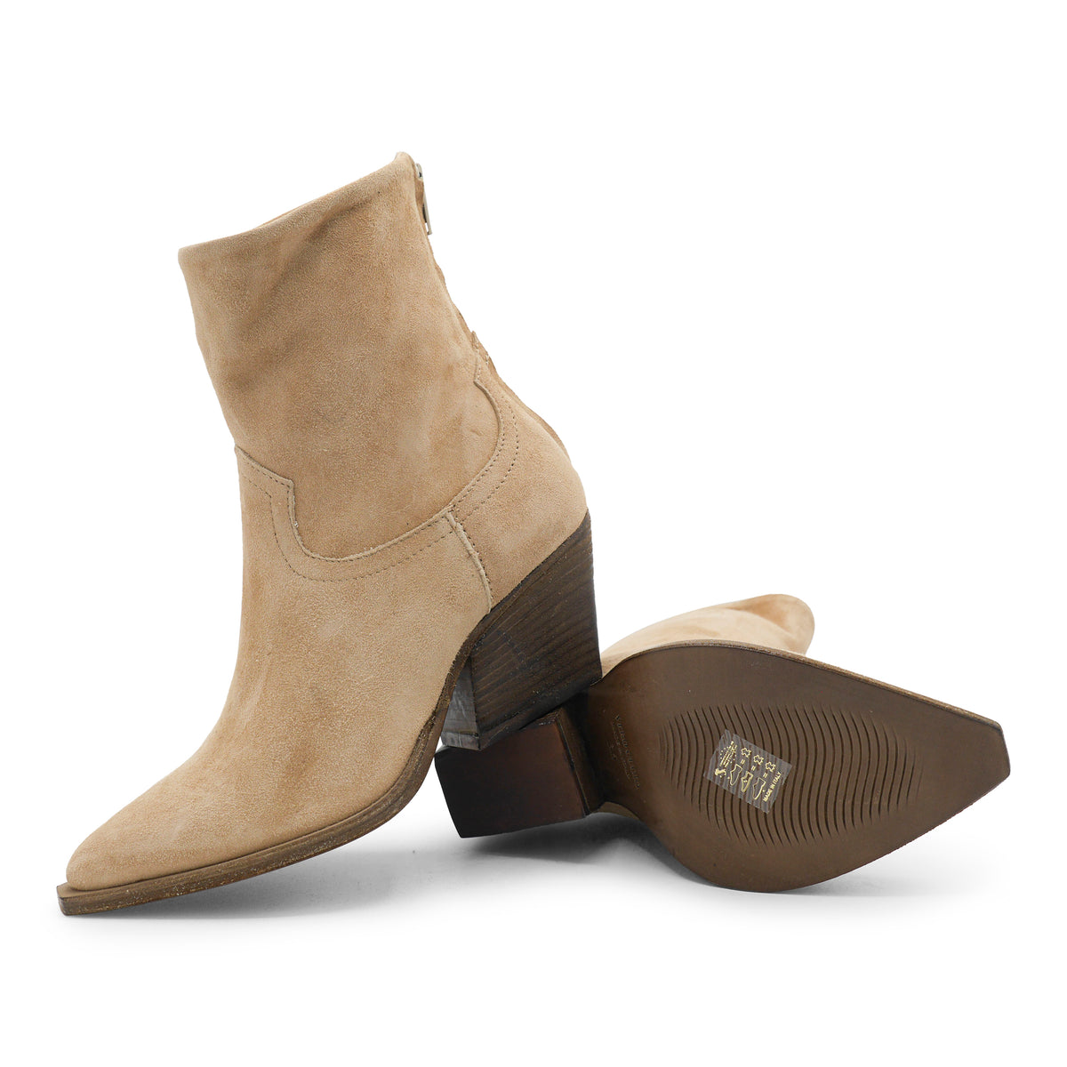 F702K1 - Nude Zipped Ankle Boot