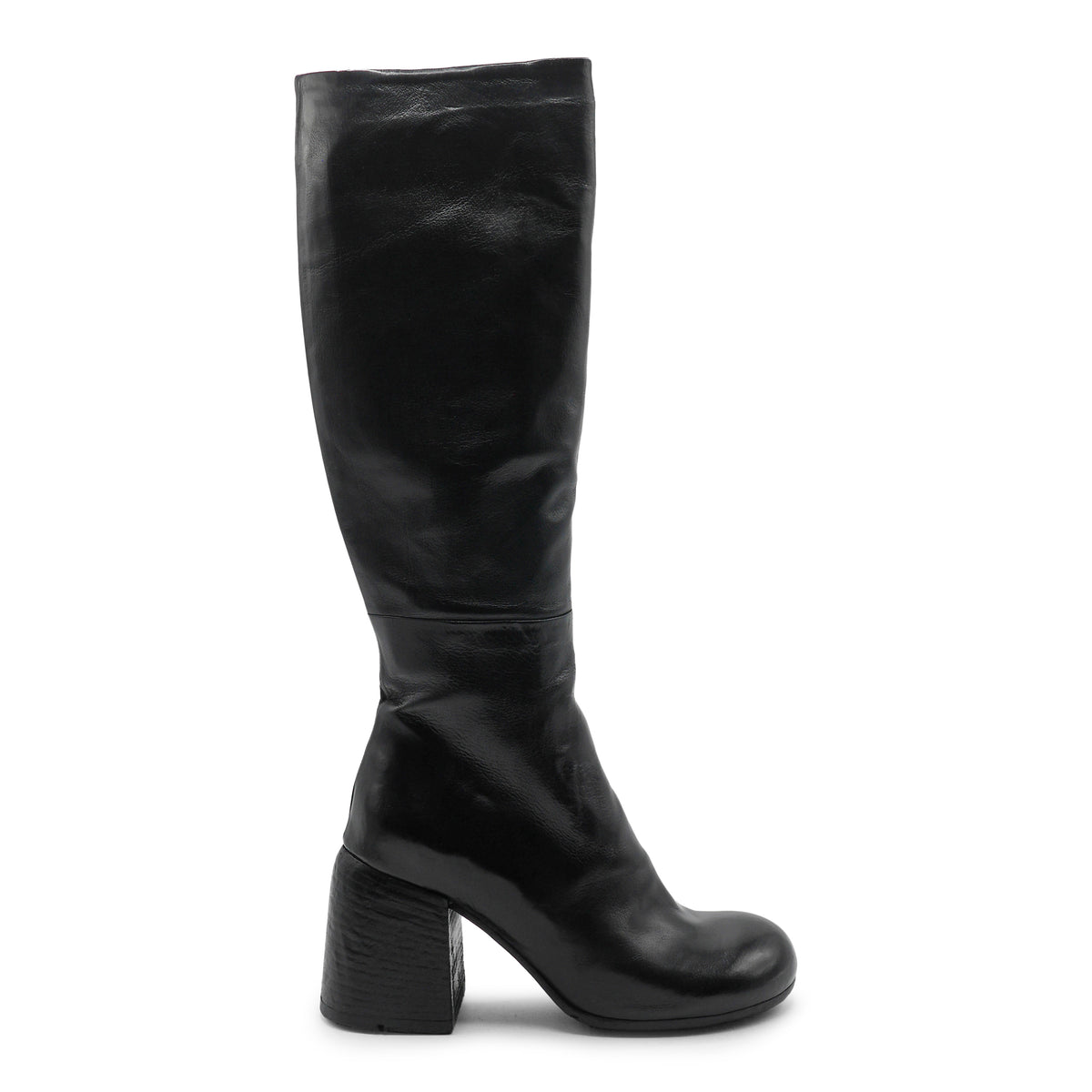 FPOIA - Black Knee High Leather Boot