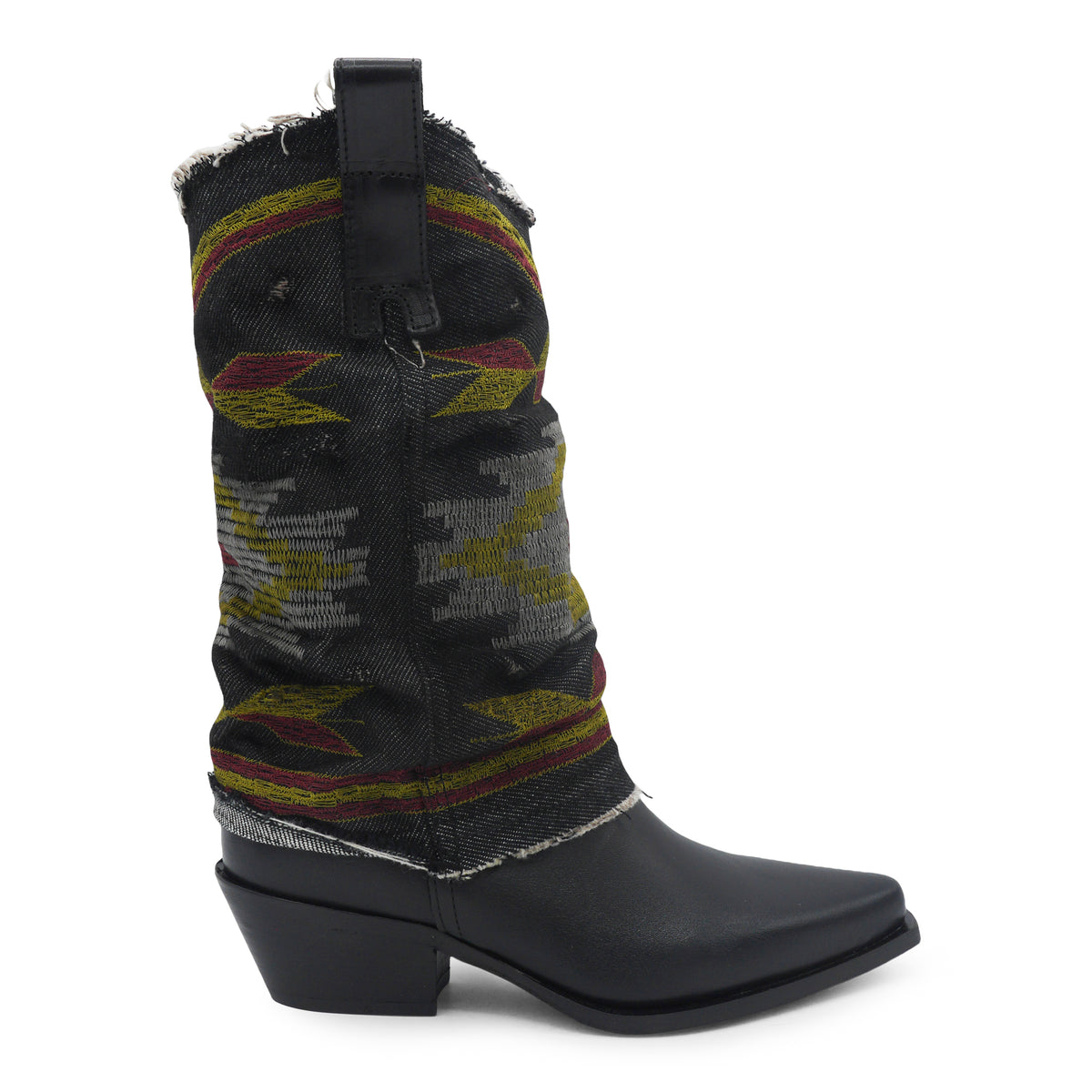 IZEL - Black /Denim Jeans Aztec Boot